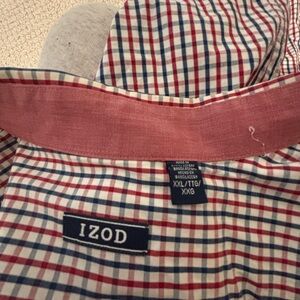 Izod Plaid Shirt - Red, Blue, and White